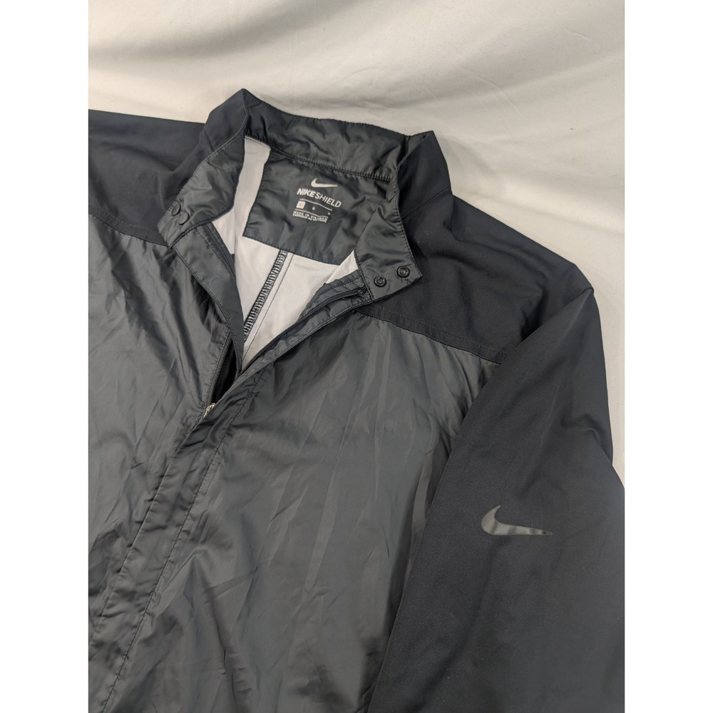 Lightweight Nike Shield Water Resistant Parka Warm Up Jacket Womens Black Large